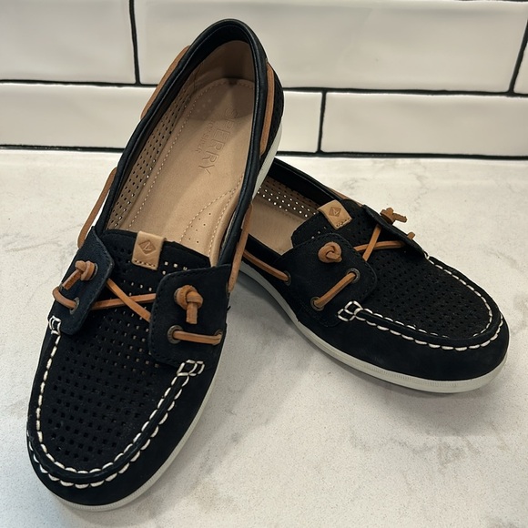 Sperry Top Sider Black Moccasin Boat Shoes - Picture 9 of 16